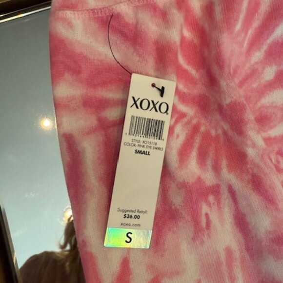 NWT XOXO Women's Pink Tie-Dye Fleece Joggers - Size S - Picture 2 of 7